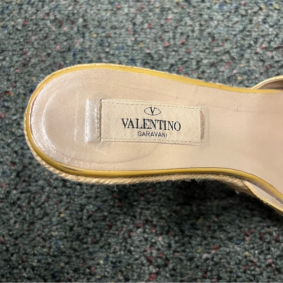 VALENTINO Mustard Yellow Bow Espadrilles Wedge Sandal Platform Shoe US 6.5 EU 37 - Picture 15 of 16